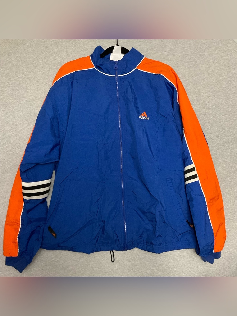 adidas Men’s Royal Blue Windbreaker with Orange Panels